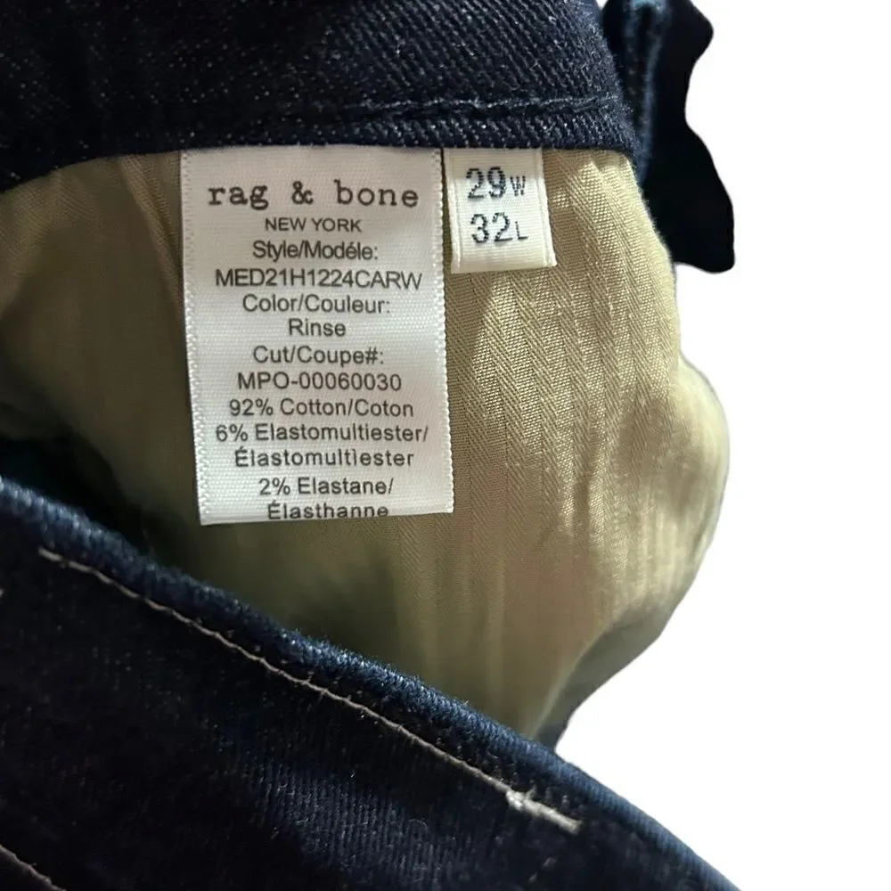 Revolve Rag & Bone Skinny Fit Dark Indigo Aero Stretch Jeans in Color Rinse